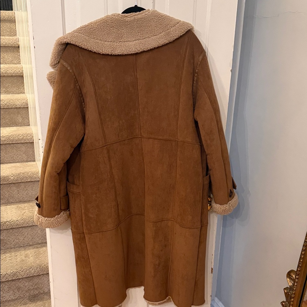 Avec Les Filles Beige Shearling Coat - Picture 6 of 6
